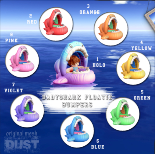 Second Life Marketplace 2 DUST BabyShark Floatie Red [add]